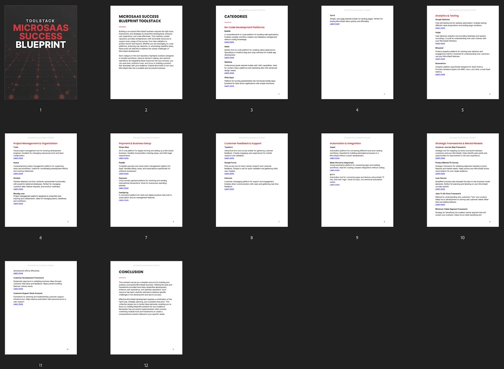 Screenshot MicroSaaS Success Blueprint - Toolstack - Image 2